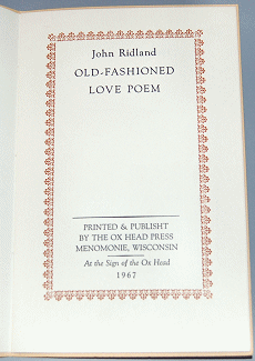 OLD-FASHIONED LOVE POEM.