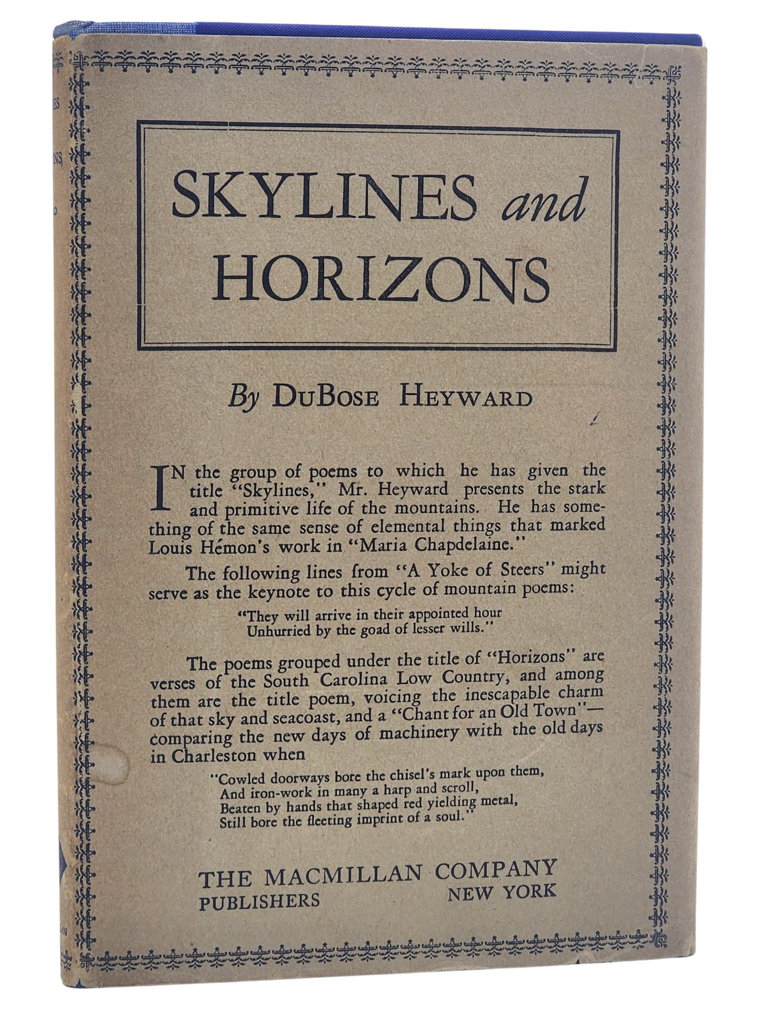 [Book #26679] SKYLINES and HORIZONS. DuBose Heyward.