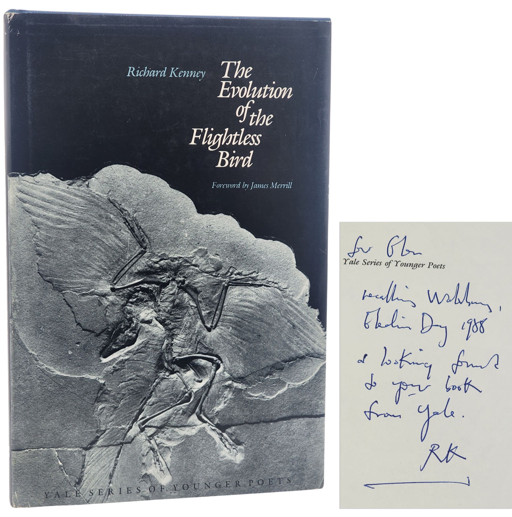 [Book #29312] THE EVOLUTION OF THE FLIGHTLESS BIRD. Foreword by James Merrill. Richard Kenney.