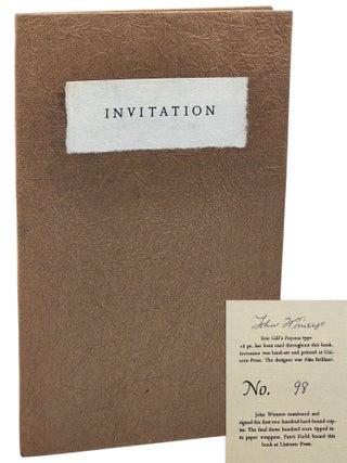 Book #30255] INVITATION. John Wieners