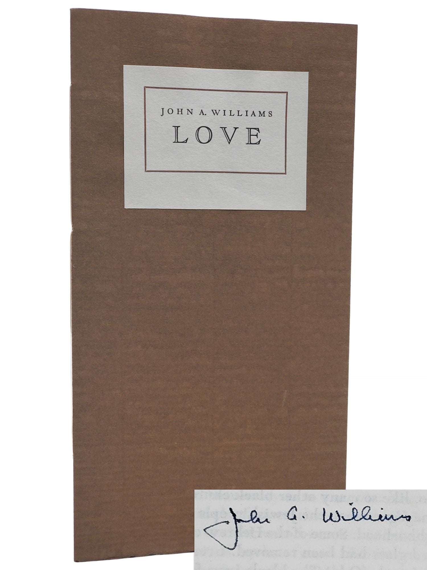 [Book #349] LOVE. John A. Williams.