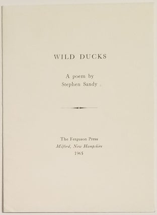 Book #50033] WILD DUCKS. Stephen Sandy