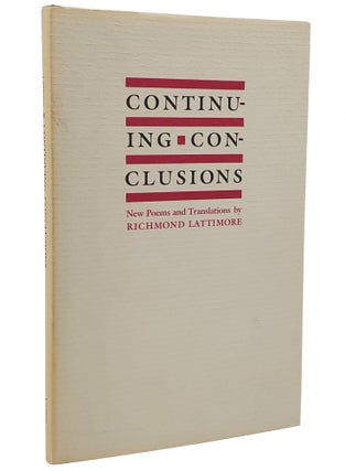 Book #50321] CONTINUING CONCLUSIONS. Richmond Lattimore