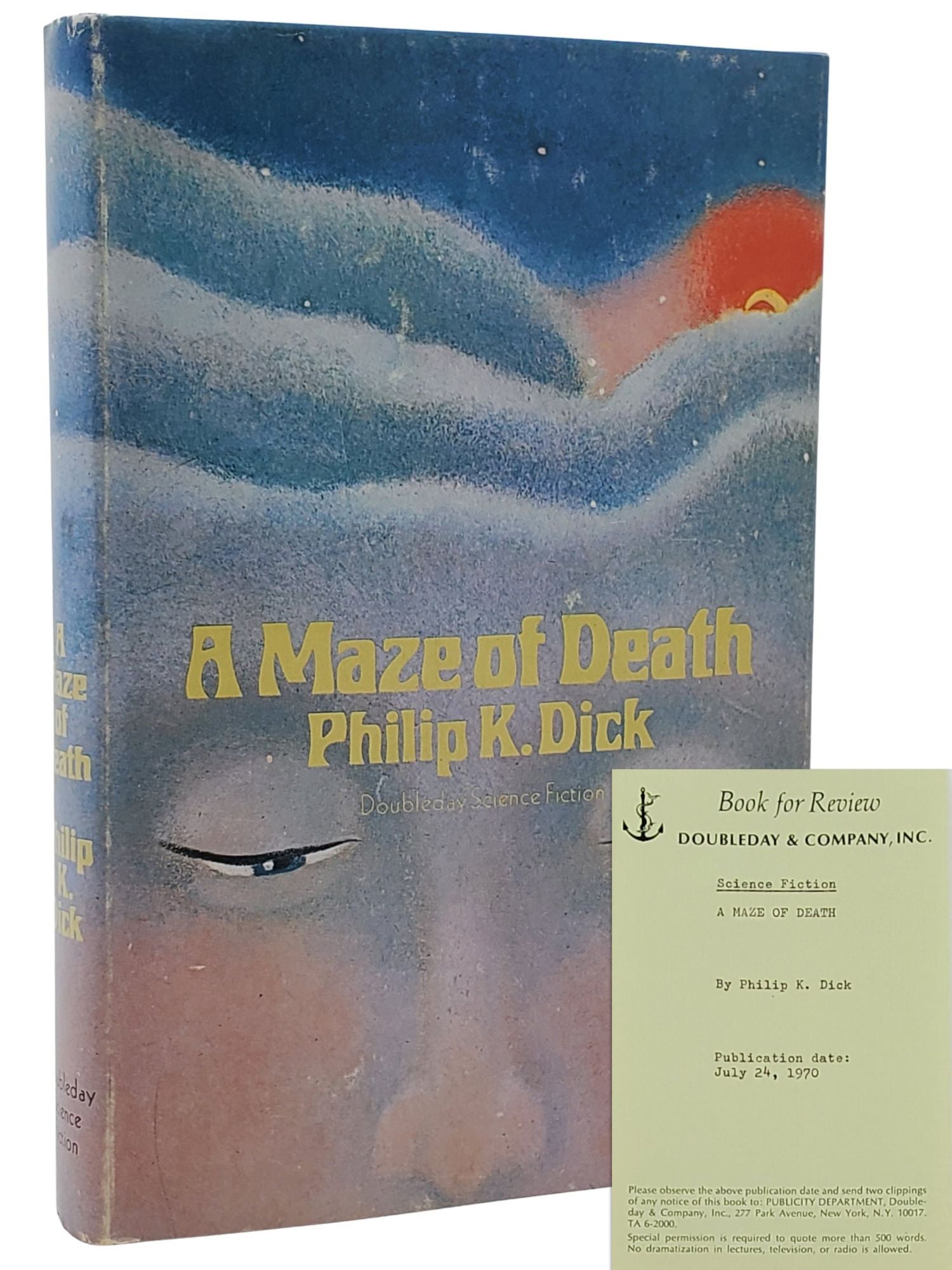 [Book #50725] A MAZE OF DEATH [REVIEW COPY]. Philip K. Dick.