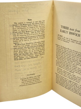 THREE TEXTS FROM EARLY IPSWICH; A PAGEANT.