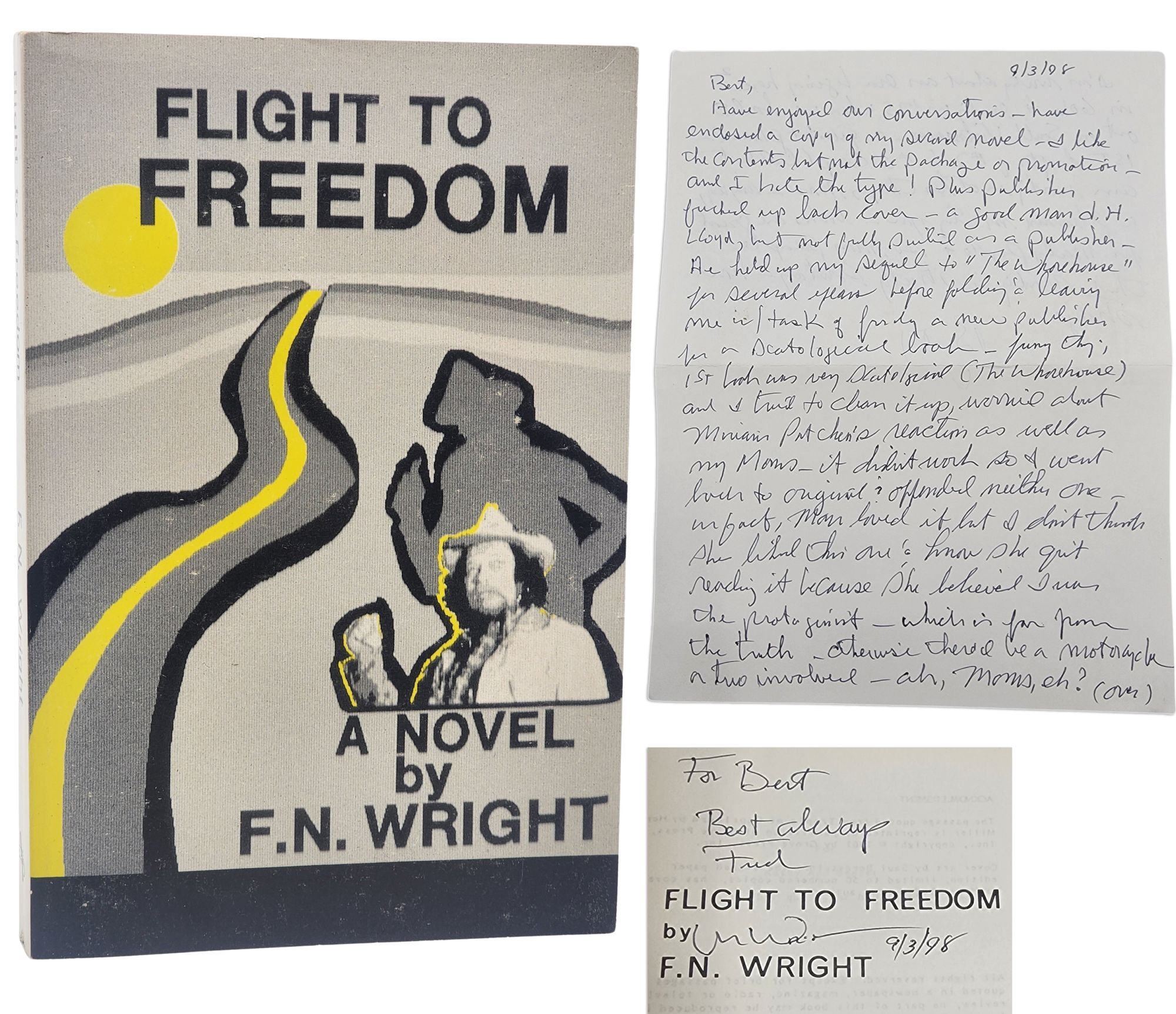 FLIGHT TO FREEDOM Inscribed with two original letters laid in
