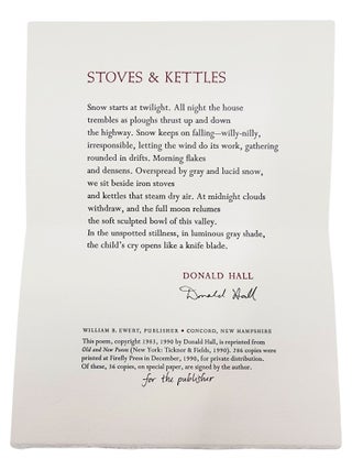 Book #51084] STOVES & KETTLES. Donald Hall