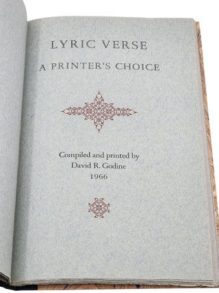 LYRIC VERSE: A PRINTER'S CHOICE