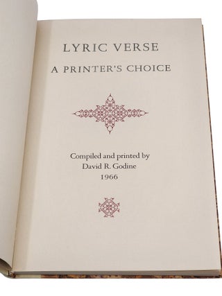 LYRIC VERSE: A PRINTER'S CHOICE
