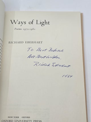 WAYS OF LIGHT: Poems 1972-1980