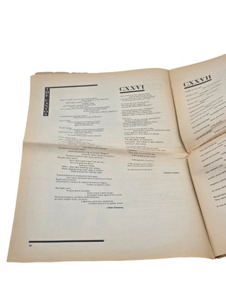 UNMUZZLED OX VOLUME XII, Number 2: The Cantos (125-143) Ezra Pound, Second Folio (Signed by Corso)