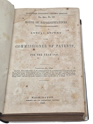ANNUAL REPORT OF THE COMMISSIONER OF PATENTS, FOR THE YEAR 1848